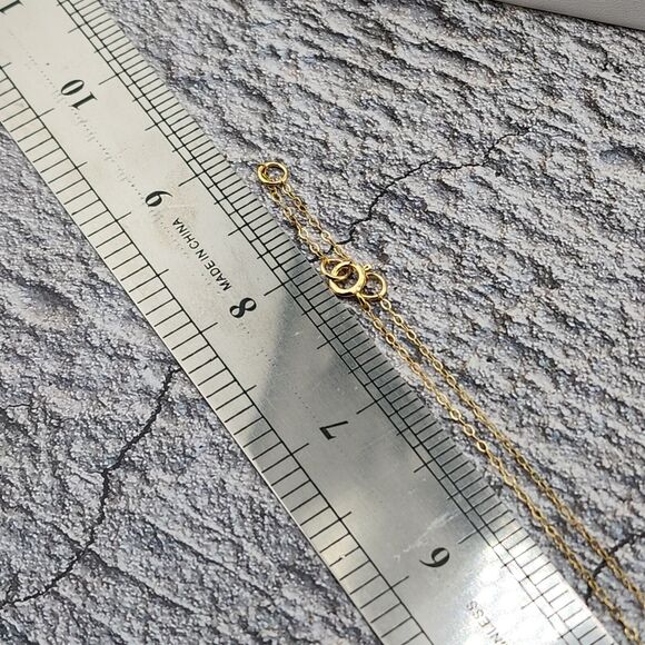 Marc Marcella Diamond Circle Pendant Necklace Gold Plated Sterling Silver 15" - Picture 3 of 6